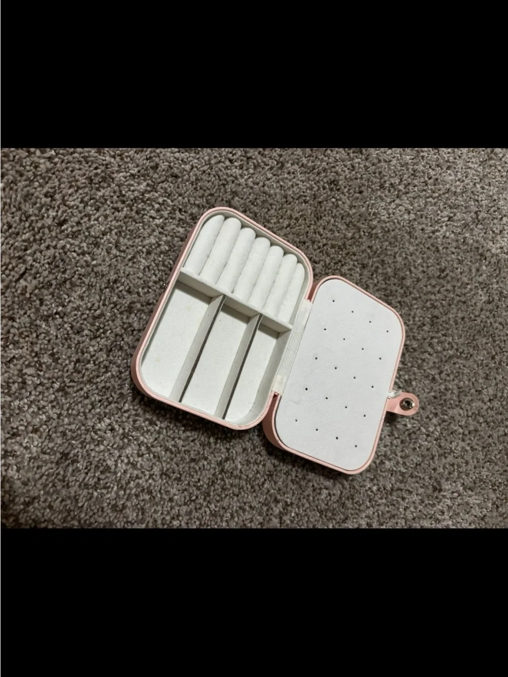 Compact Pink Jewelry Organizer Box - Travel Jewelry Case